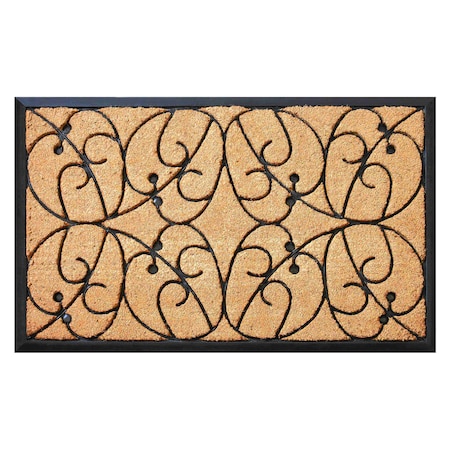 Calloway Mills Entrance Mat, Coir/Rubber, Natural, Black 100183048